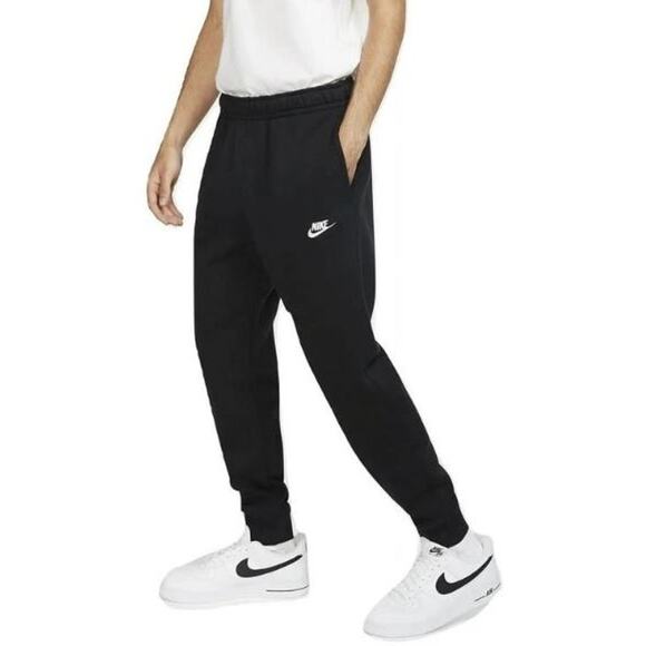 Nike Mens Medium Standard Fit Taper Leg Sweatpants Black Cotton Blend Activewear - Picture 1 of 12